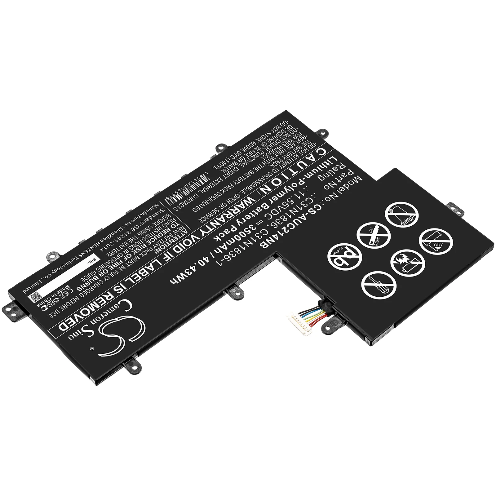 Li-Polymer Notebook, Laptop Battery for Asus, 11.55V, 3500mAh, Compatible Models: C204MA-1A, C204MA-BU0005, C214MA-YS02T