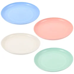 4 Pcs Cat Food Tray Bowls Pet Dish Shallow Water Round Dishes and for Indoor Cats