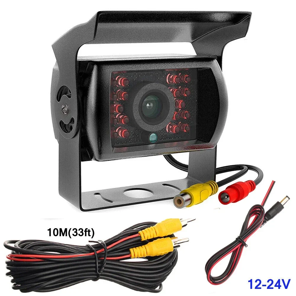 Bileeko Waterproof 18 LED Car Rear View Reversing Parking Backup Camera IR Night Vision For 12V 24V Bus Truck Motorhome Van