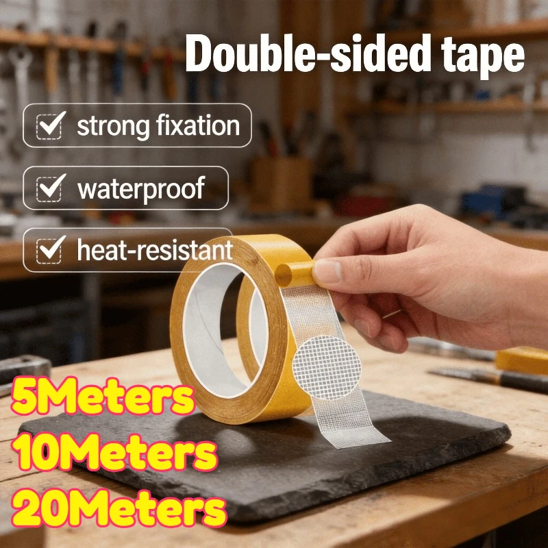 Double Sided Tape Strong Fixation Double Sided Tape Heavy Duty Translucent Mesh Waterproof Traceless Grid Carpet Adhesive Tape