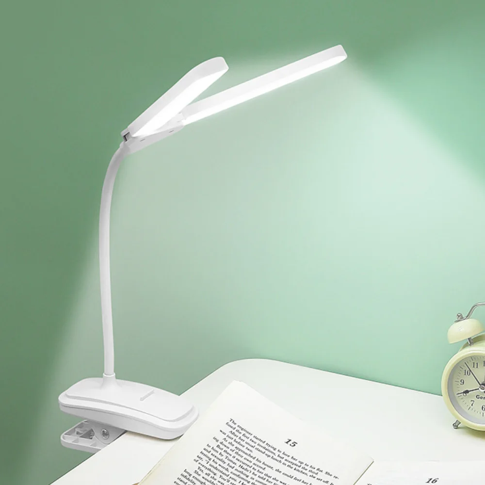 Clip LED eye-care desk lamp rechargeable touch control clip lamp led student dormitory reading folding bedside light