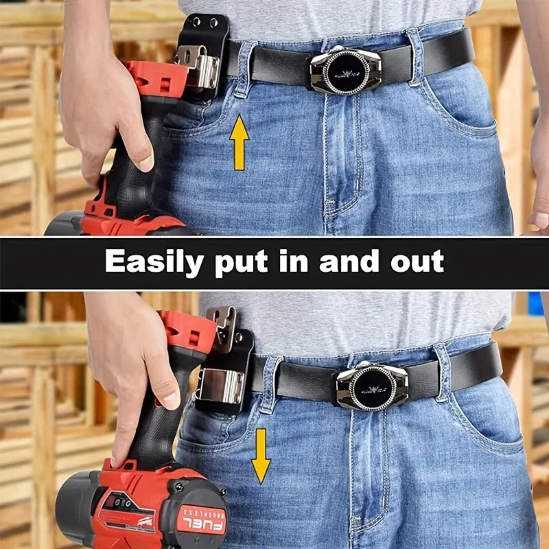 Clip-On Tool Belt,Drill Holder,Portable Hook Holster for Cordless Drill,Impact,Nailer,Tape Measure or Any Tools with Hanger Clip