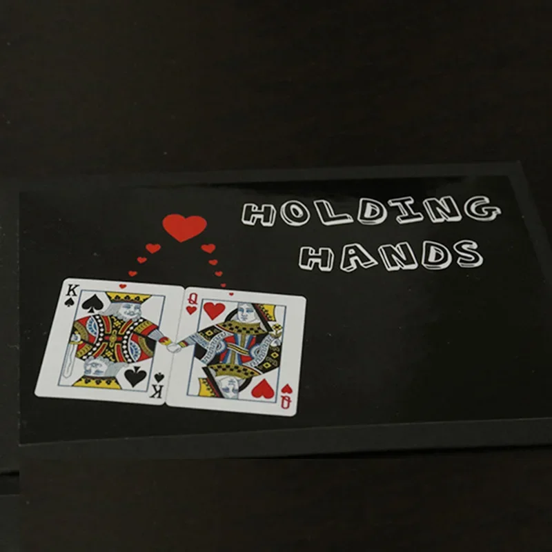 Holding Hands Magic Tricks Two Signed Cards Connected into One Card Magia Romantic Close Up lllusions Gimmicks Mentalism Props