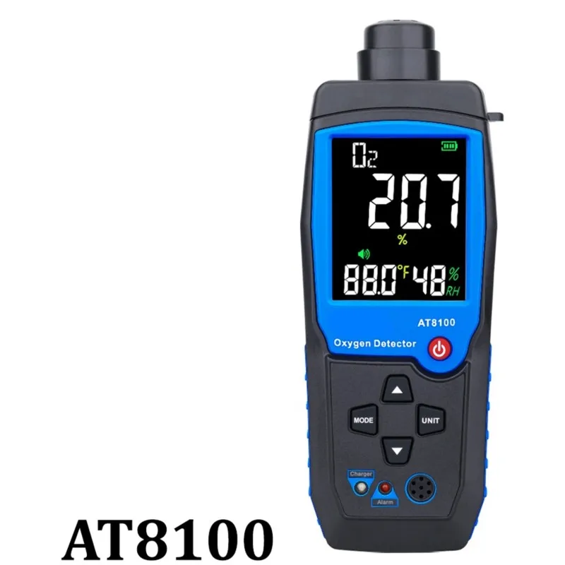 AB41-Digital Gas Detector With Sound Light Alarm O2 Meter Oxygen Sensor Gas Monitor Air Quality Meter LCD Temperature Display