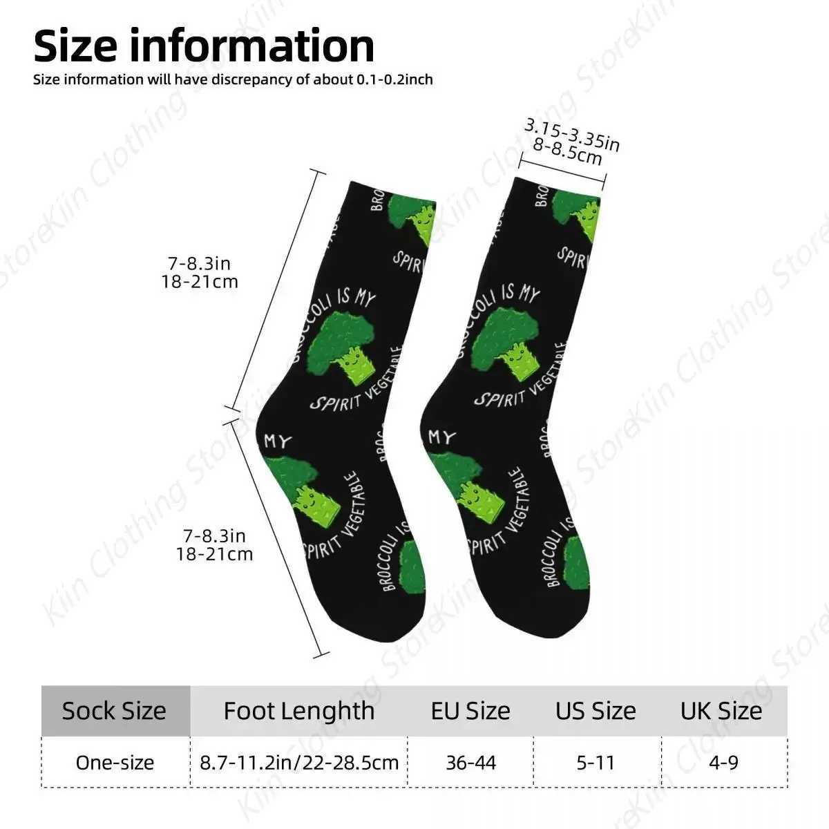 Broccoli Is My Spirit Vegetable Socks Harajuku High Quality Stockings All Season Long Socks Accessories Unisex Birthday Present