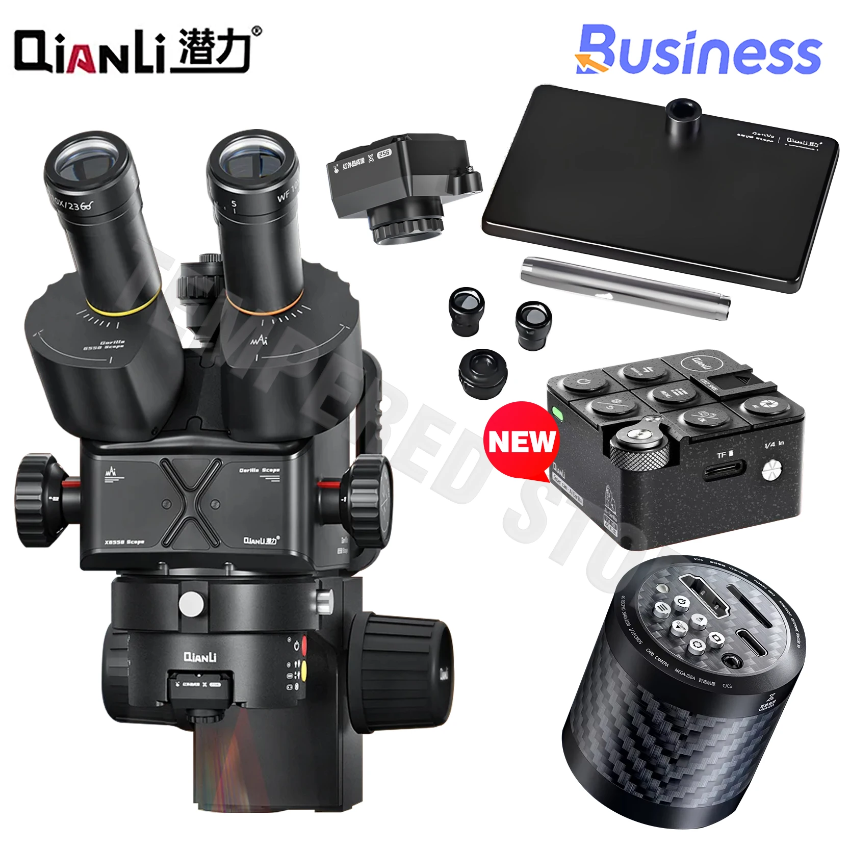 Qianli Gorilla 6558 Trinocular Microscope 6.5X-58X Zoom Industrial
