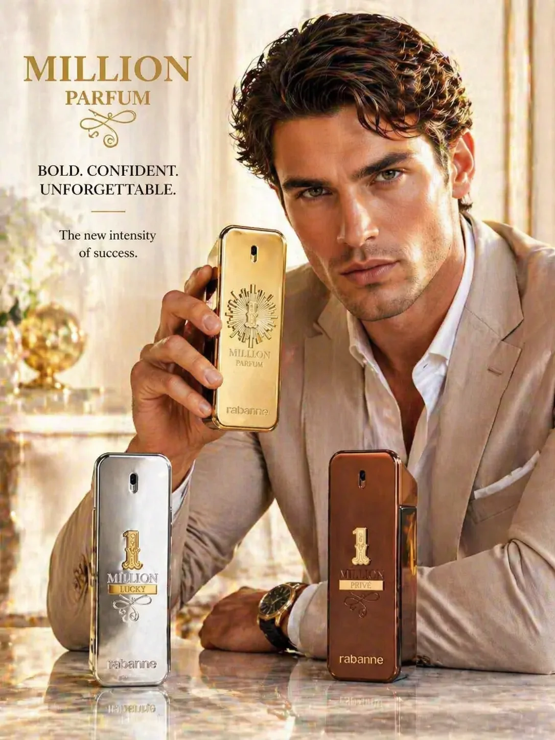 Rabanne 1 Million Parfum 100ml Perfume para Hombre Aroma Fresco Amaderado Dulce Fragancia de Lujo de Larga Duración 100ml Spray ¡Compra Ahora! Potente
