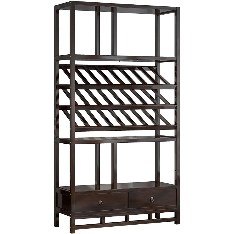 

Household red wine display cabinet, living room against the wall floor rack ornament, ornament locker household goods