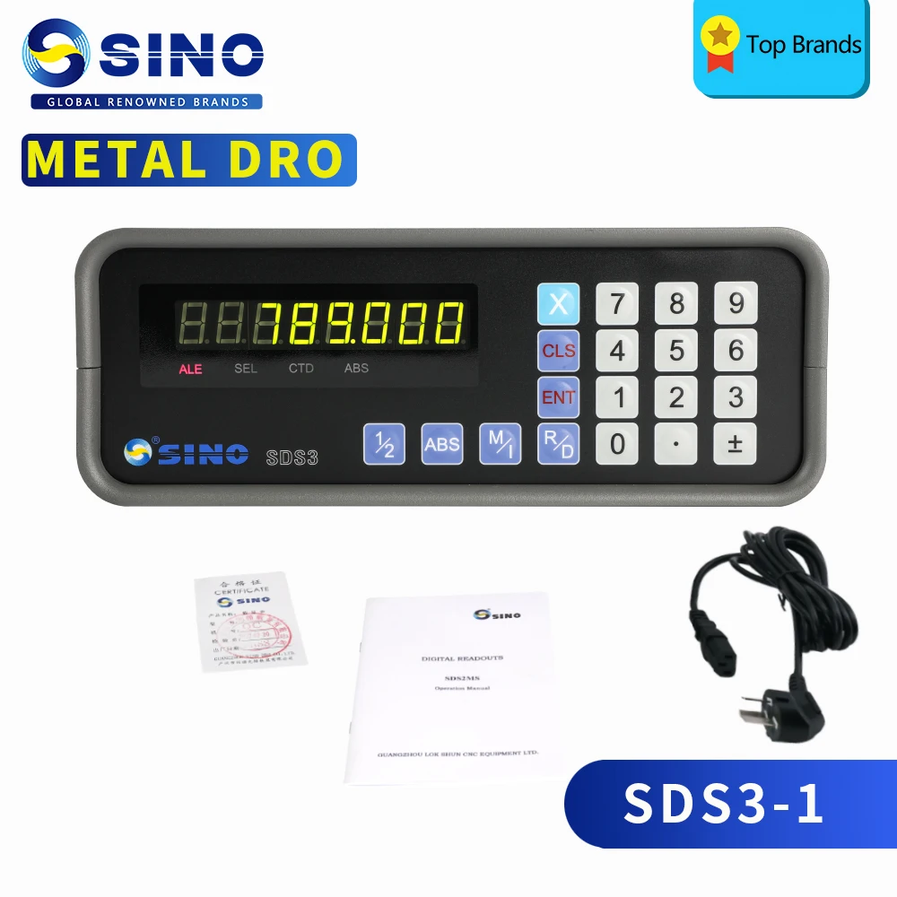 SINO All Metal Digital Readout System SDS3-1 DRO Measuring Machine For Lathe Mill RoHS Single Axis