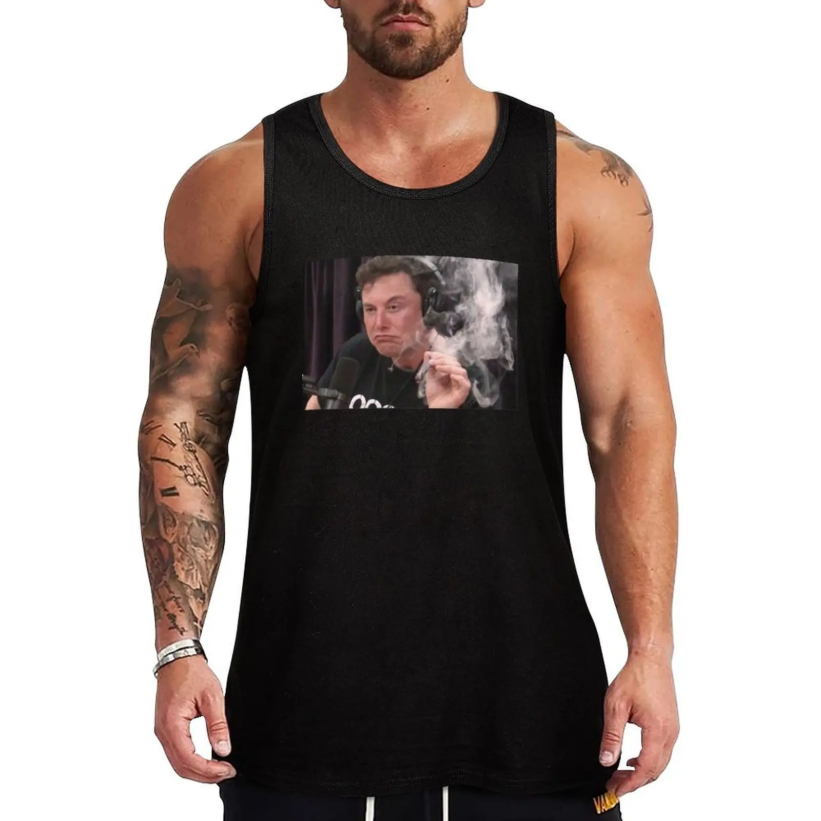 

Elon Musk Smoking Weed Iconic Photo Tank Top Sports Performance Tank Top Gym Fitness Sleeveless