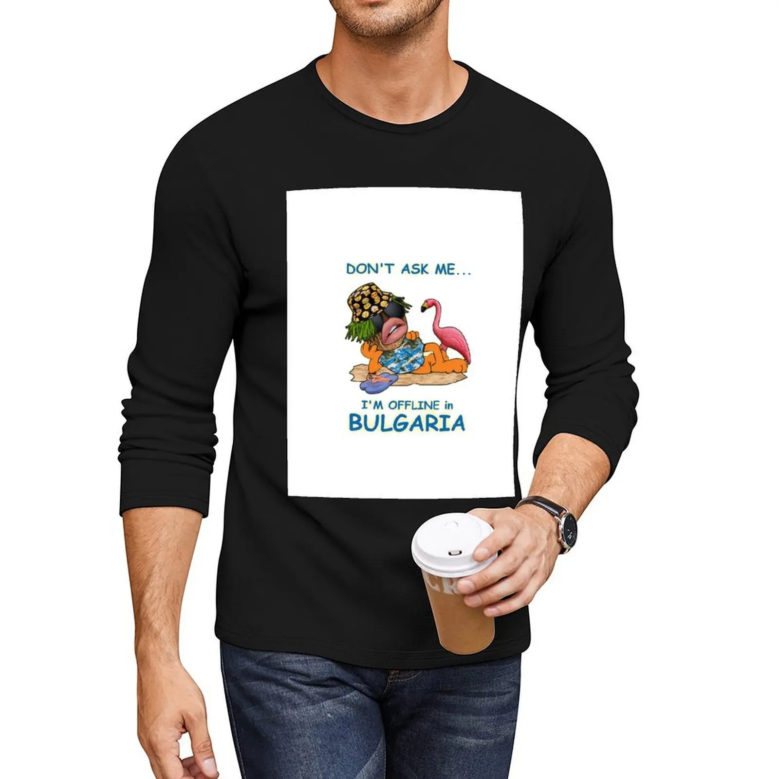 

Offline in Bulgaria Long T-Shirt aesthetic clothes vintage clothes black t shirt boys t shirts t shirts for men graphic