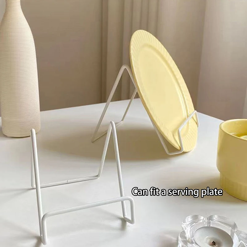 Rak Piring Berdiri Majalah Seni Besi Sederhana Rak Piring Mangkuk Bingkai Foto Buku Foto Tempat Alas Ornamen Rak Penyimpanan Piring
