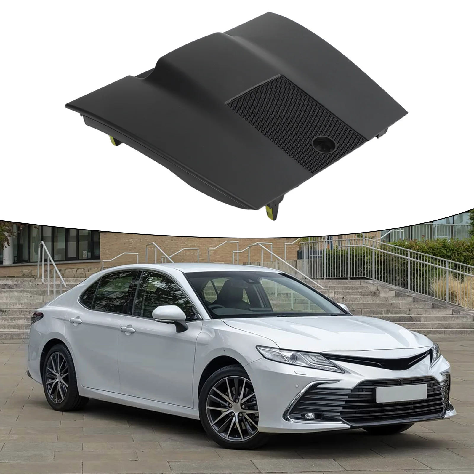 Car Dashboard Air Vent Panel Clock Bezel 55510-06030 Black ABS For Toyota 2012-2017 AC Outlet Cover Trim
