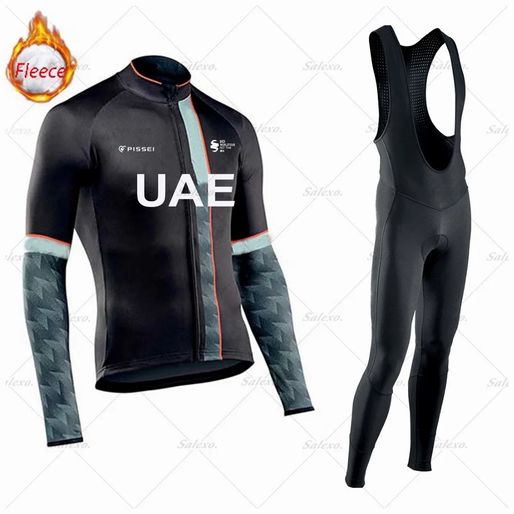 

2026 UAE Team Cycling Jersey Set Winter Cycling Clothing Men Mountain Road Bike Thermal Jacket Suit Bicycle Bib Pant MTB Maillot