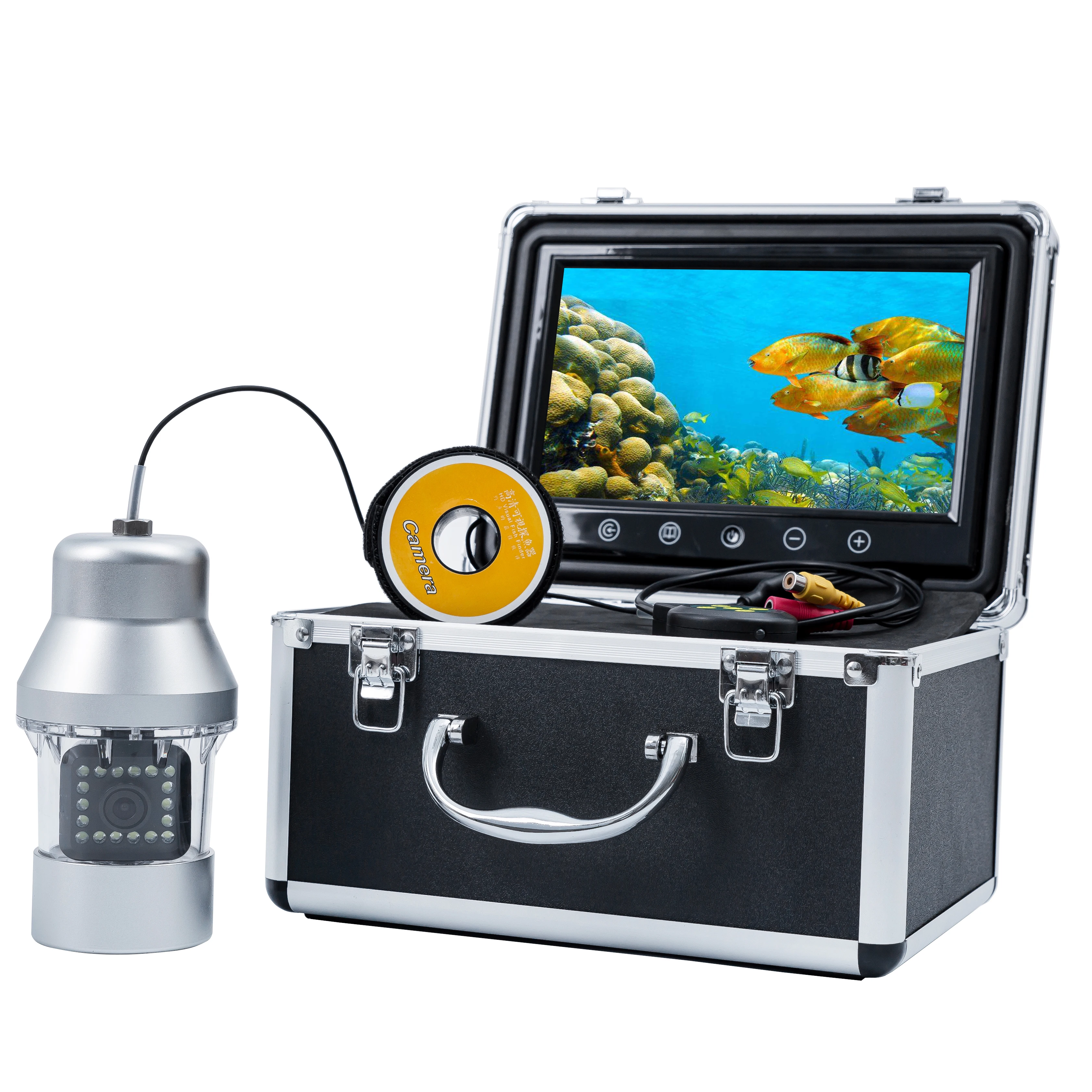 15m Cable  360 Degree Underwater Rotating Fishing Camera Kit Control Box With 9