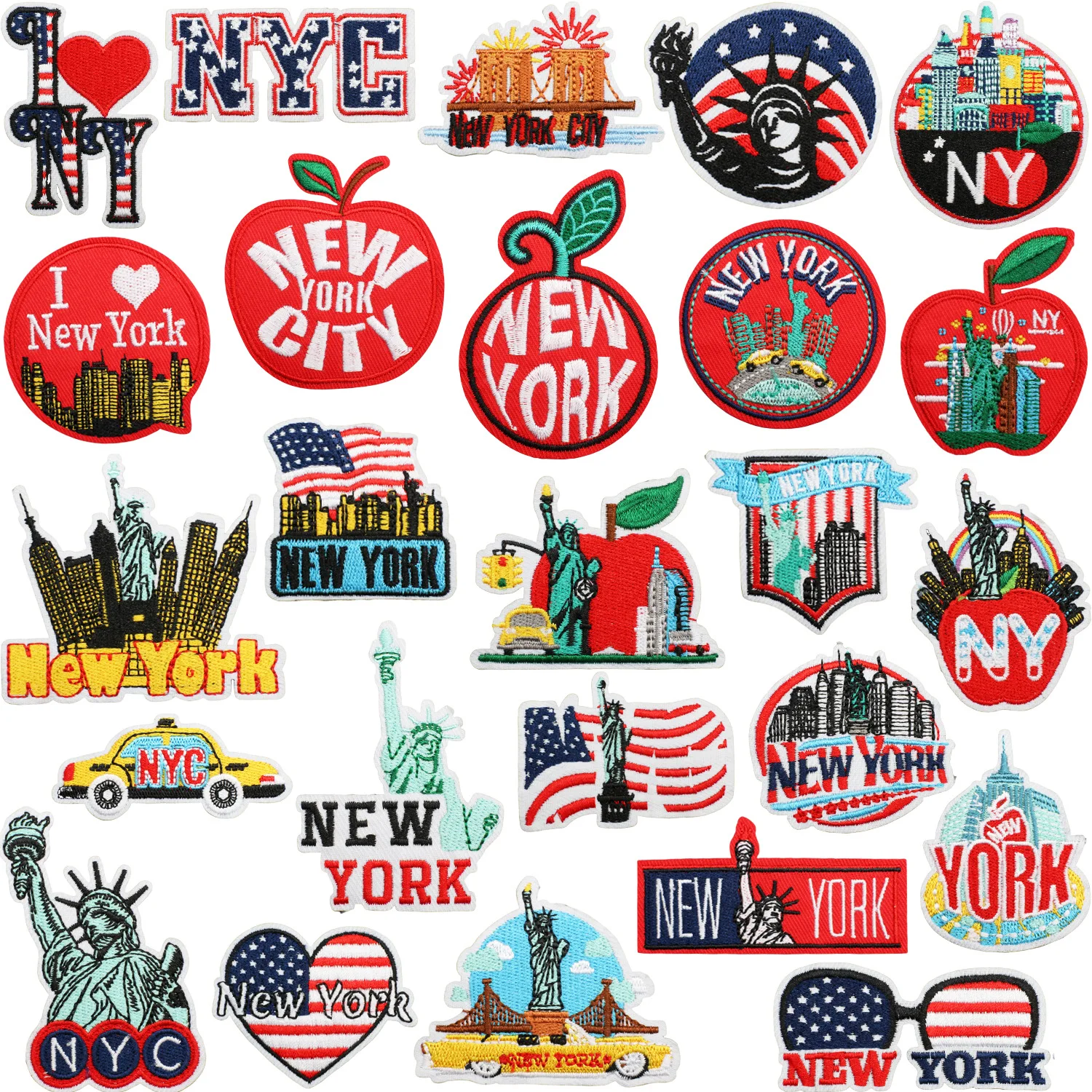 Novo Patch 2026: 10 Emblemas Bordados de Nova York para Aplicação a Ferro em Roupas, Chapéus, Bolsas, Reparo de Calçados, Decoração de Caixas de Presente e DIY