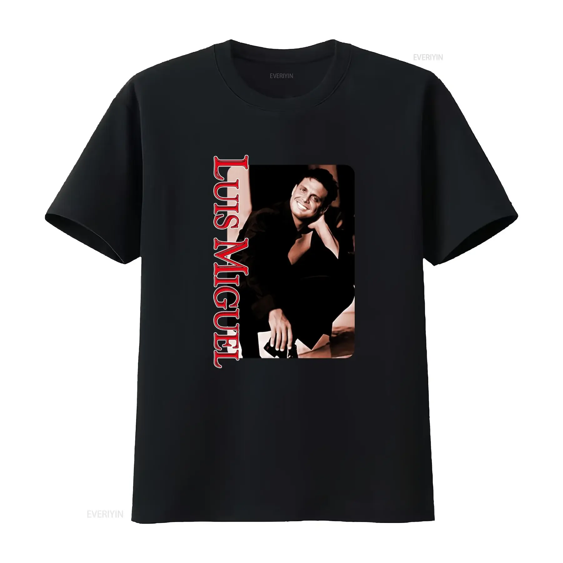 Camiseta Vintage de Luis Miguel para Hombre, Negra, Diseño Retro, Todas las Tallas, Estilo Lavado, Gráfico Urbano Ligeramente Vintage