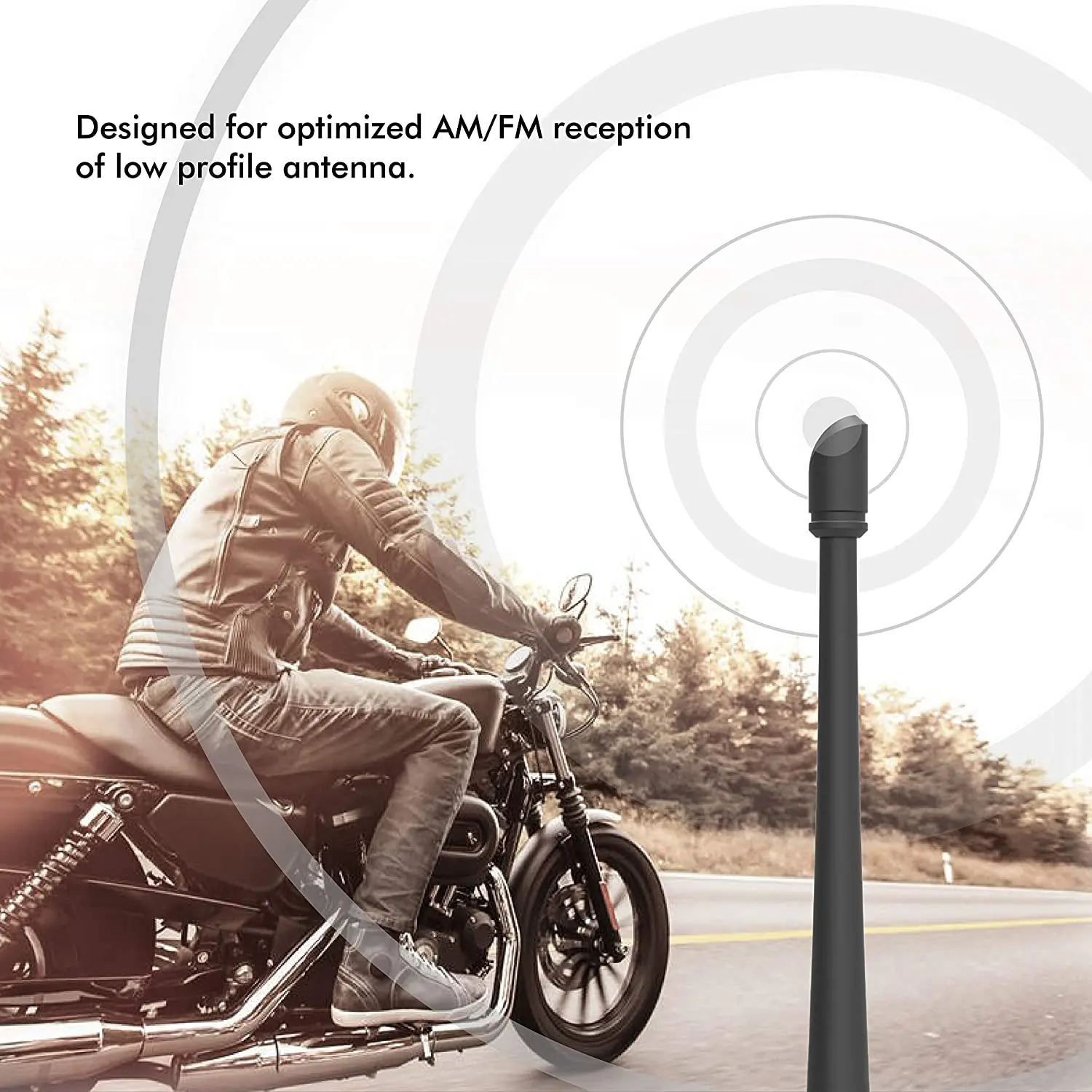 Radio samochodowe FM AM Antena sygnałowa dla Harley Davidson 7 cali Gumowa antena Zmodernizowana odbiór FM/AM