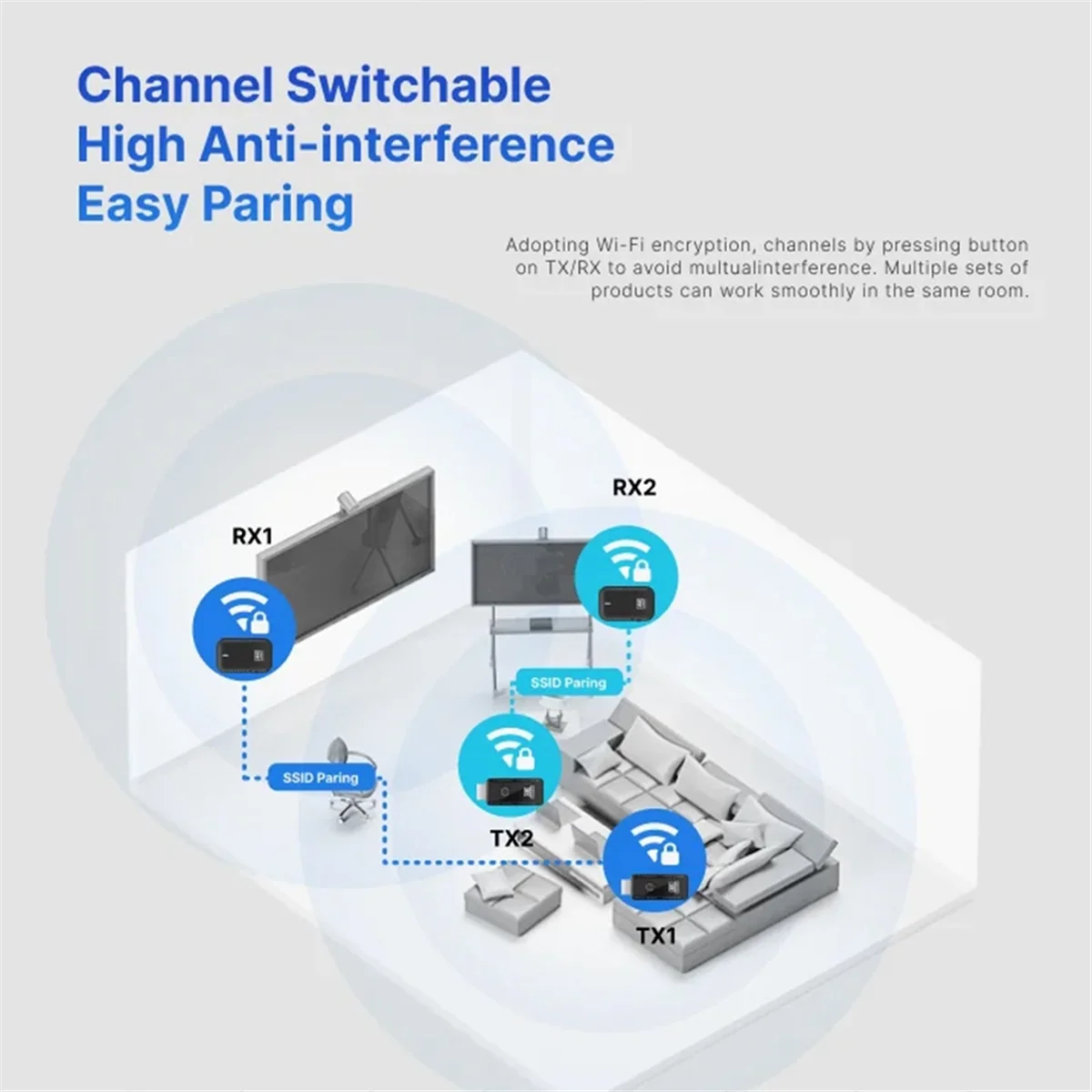 

# 359H 4K Беспроводной HDMI-совместимый передатчик и удлинитель сигнала приемника (черный)