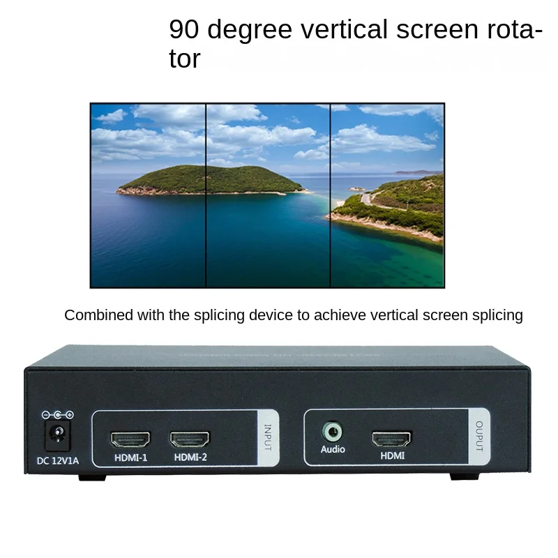 

Channel Video Multiplexer HDMI High Definition Screen Rotator with 90/180/270 Degree Rotation and Vertical Video Image Flip