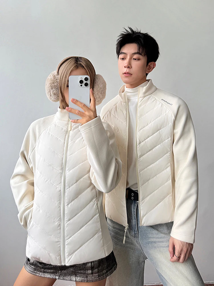 

Couple's Slim Fit down Jaet Men's Winter Lightweight Spor Fitn Outerwear Warm American Sle ort Coat with White Duc...