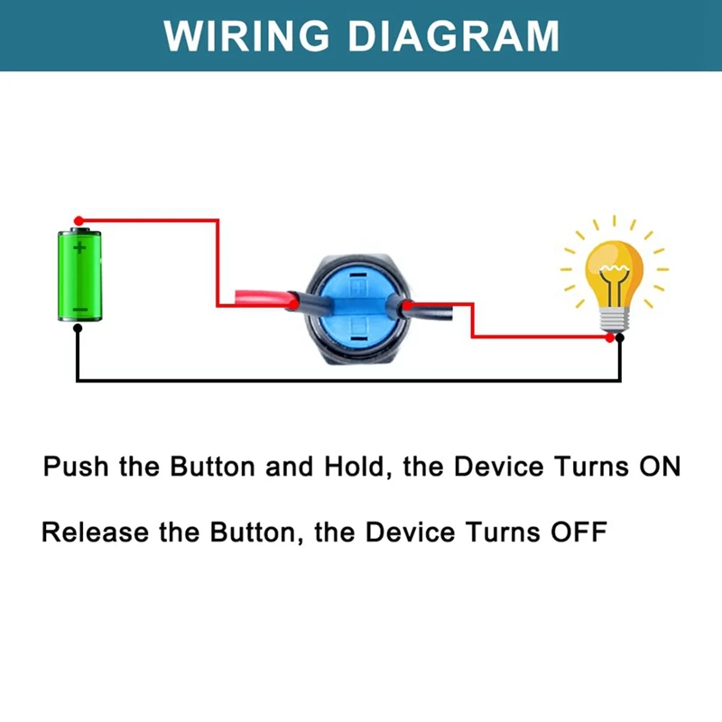 5Pcs 12Mm Button Start Wwitch (Self-Locking) High Round Head With Pre-Soldered Cable Aluminium Alloy 1NO Waterproof