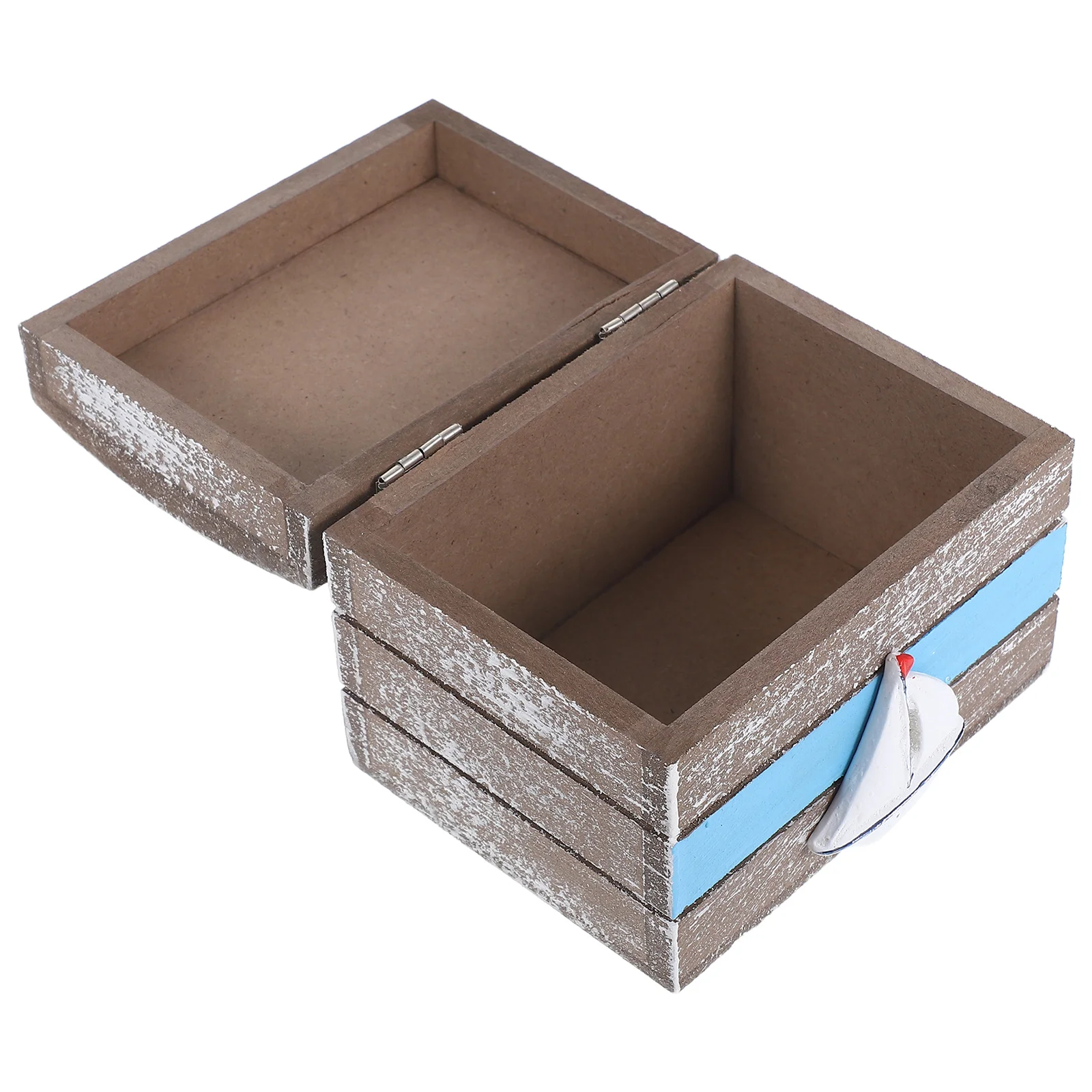 

Ocean Style Storage Box Decorative Wooden Chest Brown Bedroom Child Pirate Imitation Coastal Beach