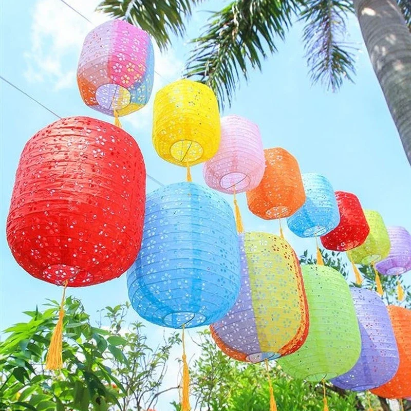Ellipse Hollow Out Chinese Paper Lanterns 6inch 15cm for Wedding Birthday Party Decoration Home Garden Bedroom Hanging Lampion