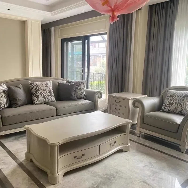 

Series living room solid wood coffee table TV cabinet living room combination ash wood large apartment villa furniture