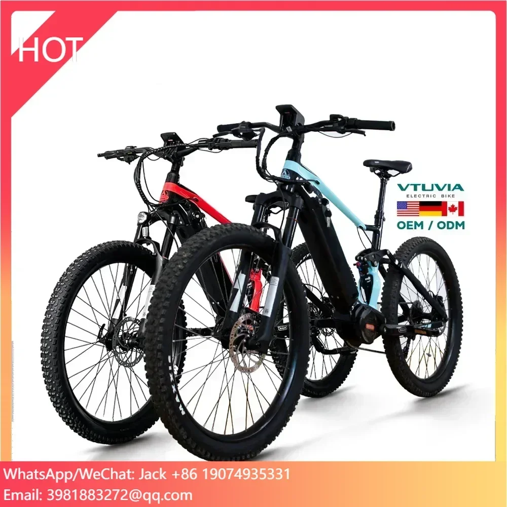 OEM ODM EU US 1000w Bafang Mid Motor Dirte Bike Full Suspension 2 Wheel Electric Moutain Bike E Mtb for Adults