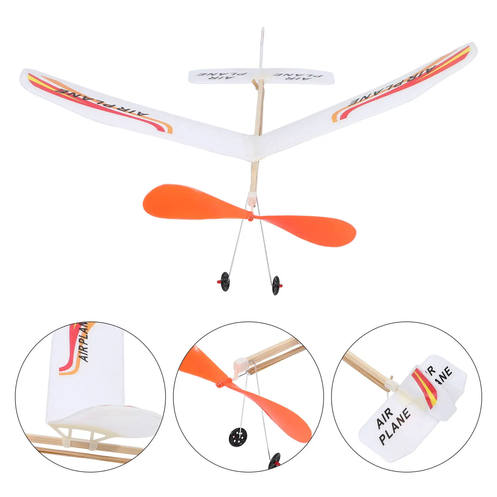 

1Set Rubber Band Powered Airplane Boys DIY Assembly Small Glider Lightweight Flying Plane Outdoor Kids Educational Play
