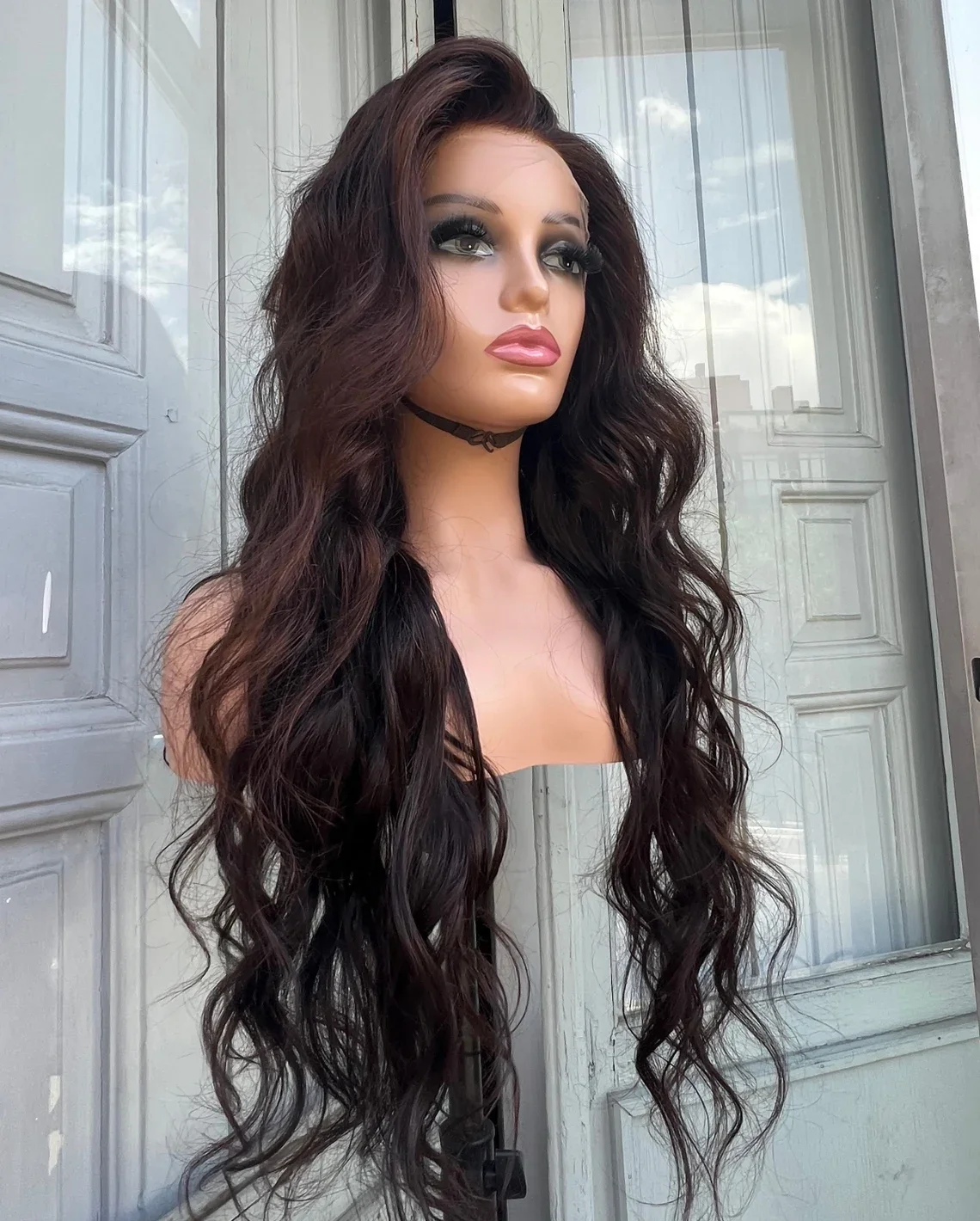 Long Soft 28inch Natural Brown Body Wave 5x5 Silk Base  Jewish Human Hair Wig With Baby Hair HD Lace European Hair Preplucked