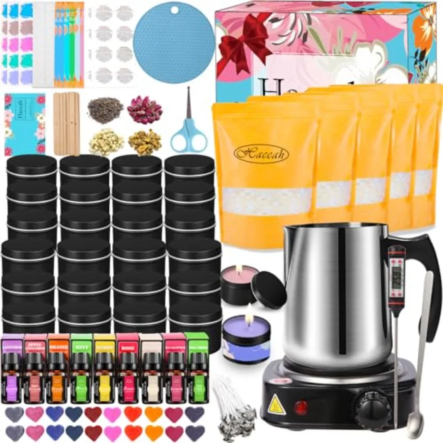 

Candle Making Kit with Wax Melter DIY Arts Crafts Gift for Adults Beginners Candle Making Supplies Including Electronic Stove R