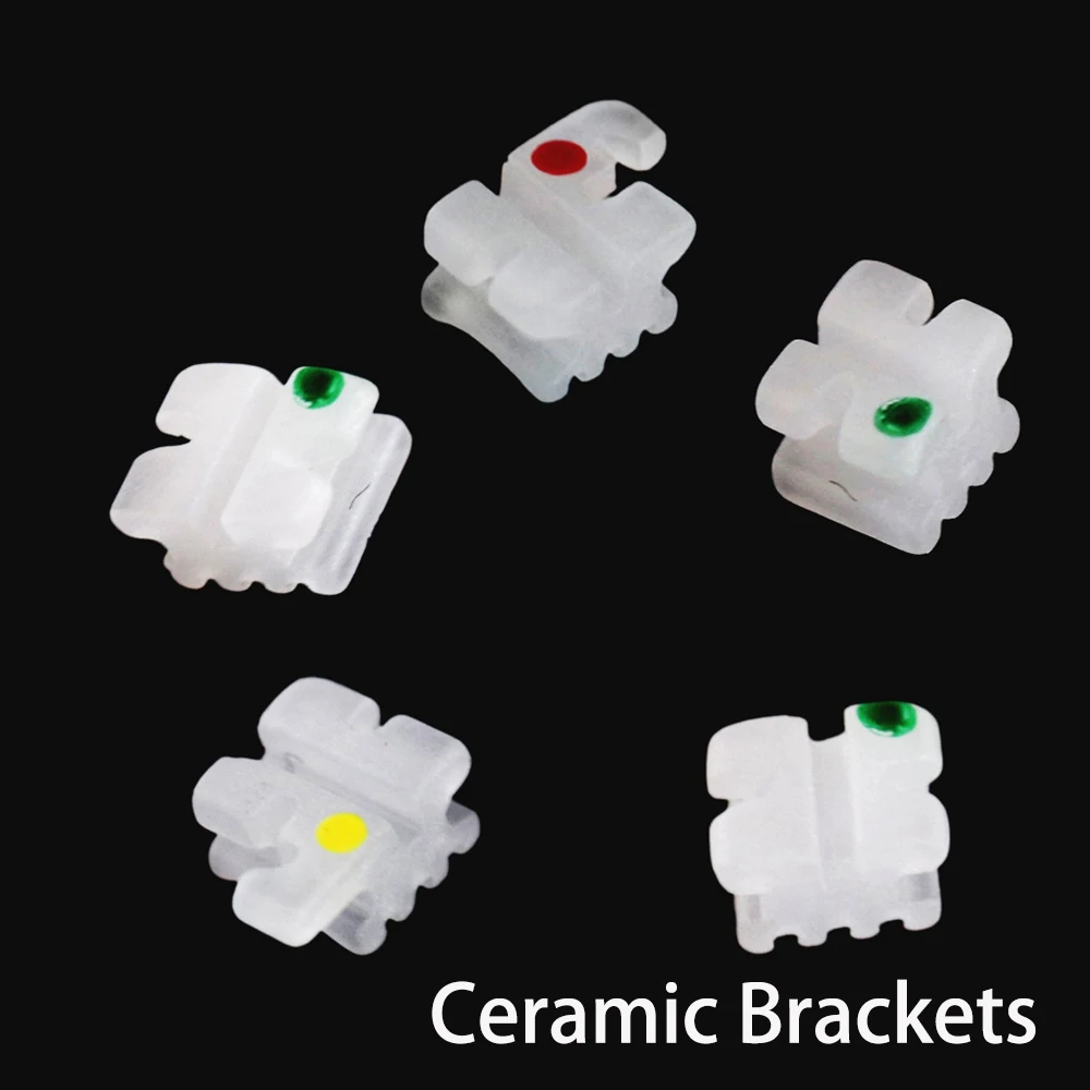 1000 Pcs/Box Dental Ceramic Brackets Orthodontics Correction Braces Mini Roth MBT 022 Hooks 345 Dentistry Materials For Teeth