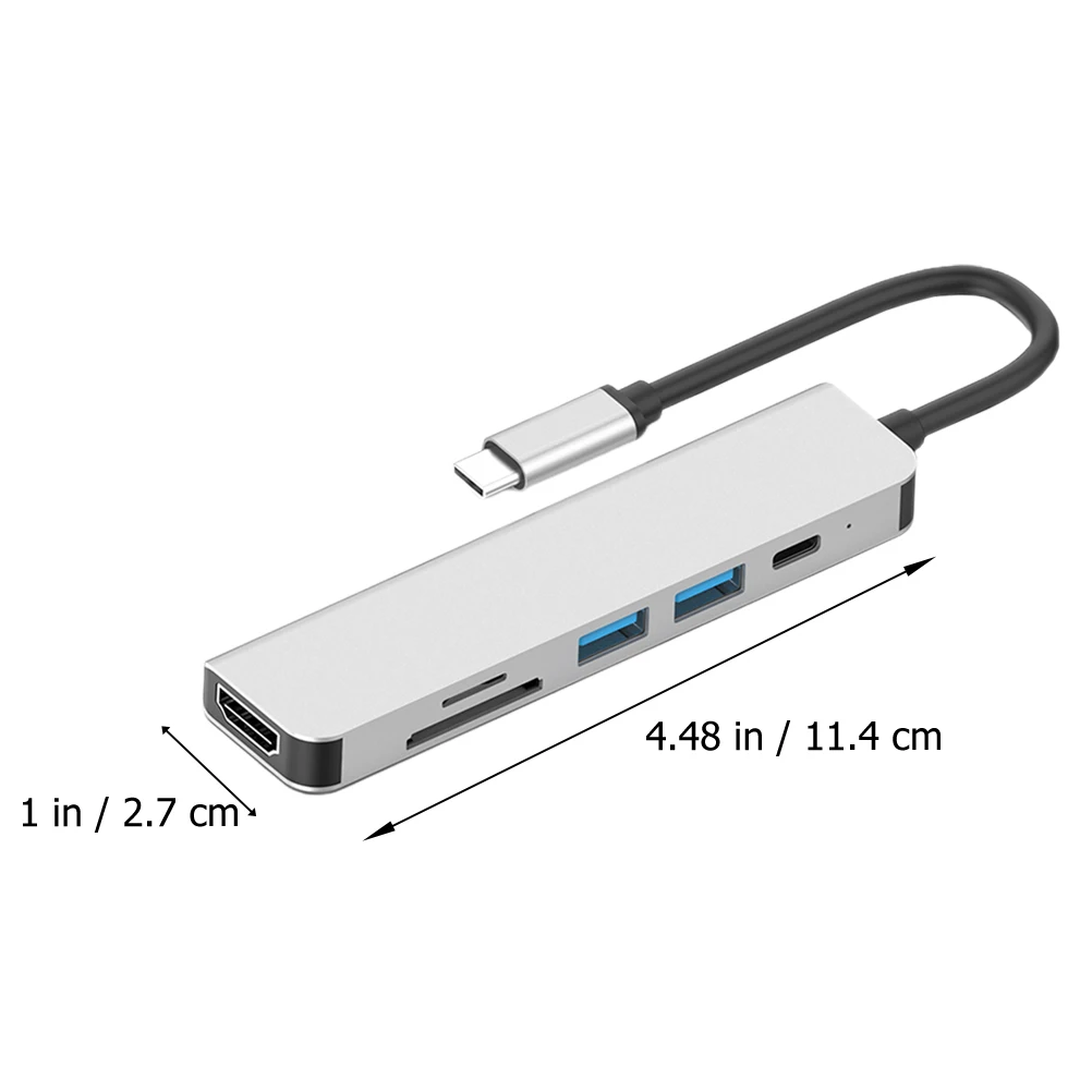 

Адаптер Док-станция расширения высокой четкости USB-картридер Порт-концентратор для ноутбука Серый