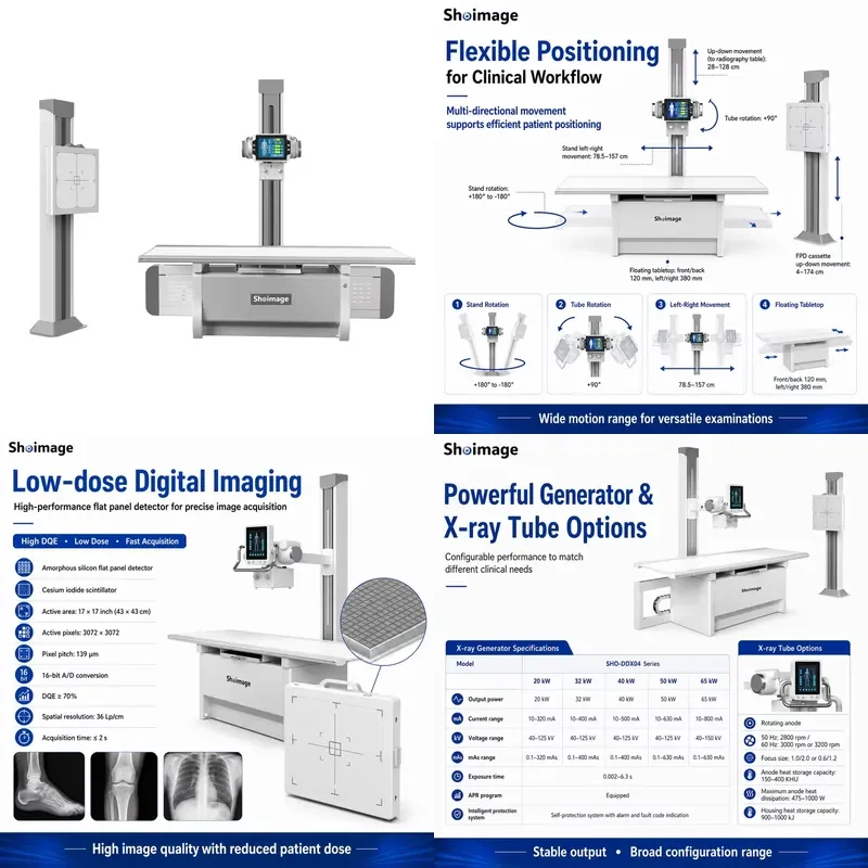 40KW 50KW 65KW Full Digital Stationary Fixed Medical Radiography System High Precision Diagnostic X-ray Machine