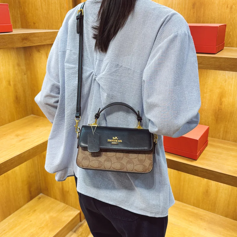 2025 Bolso con estampado vintage, bolso de lujo con asa superior para mujer, bolso de hombro texturizado, bolso retro para ir al trabajo, bolso cruzado artístico ​