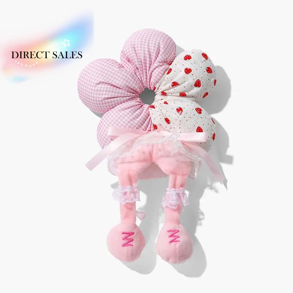 شخصية الكرتون الحيوان بعقب الشعر حبل لطيف التطريز منقوشة زهرة الشعر الدائري القماش مطاطا كعكة الأربطة المطاطية الفتيات