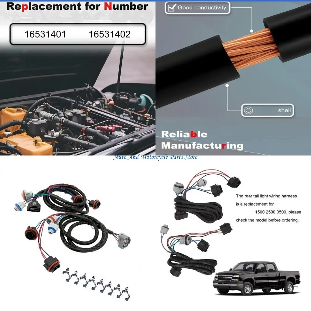 P9FD Side Marker Light Wiring Harness Easy No Tools Installation for 1500 1500HD Use