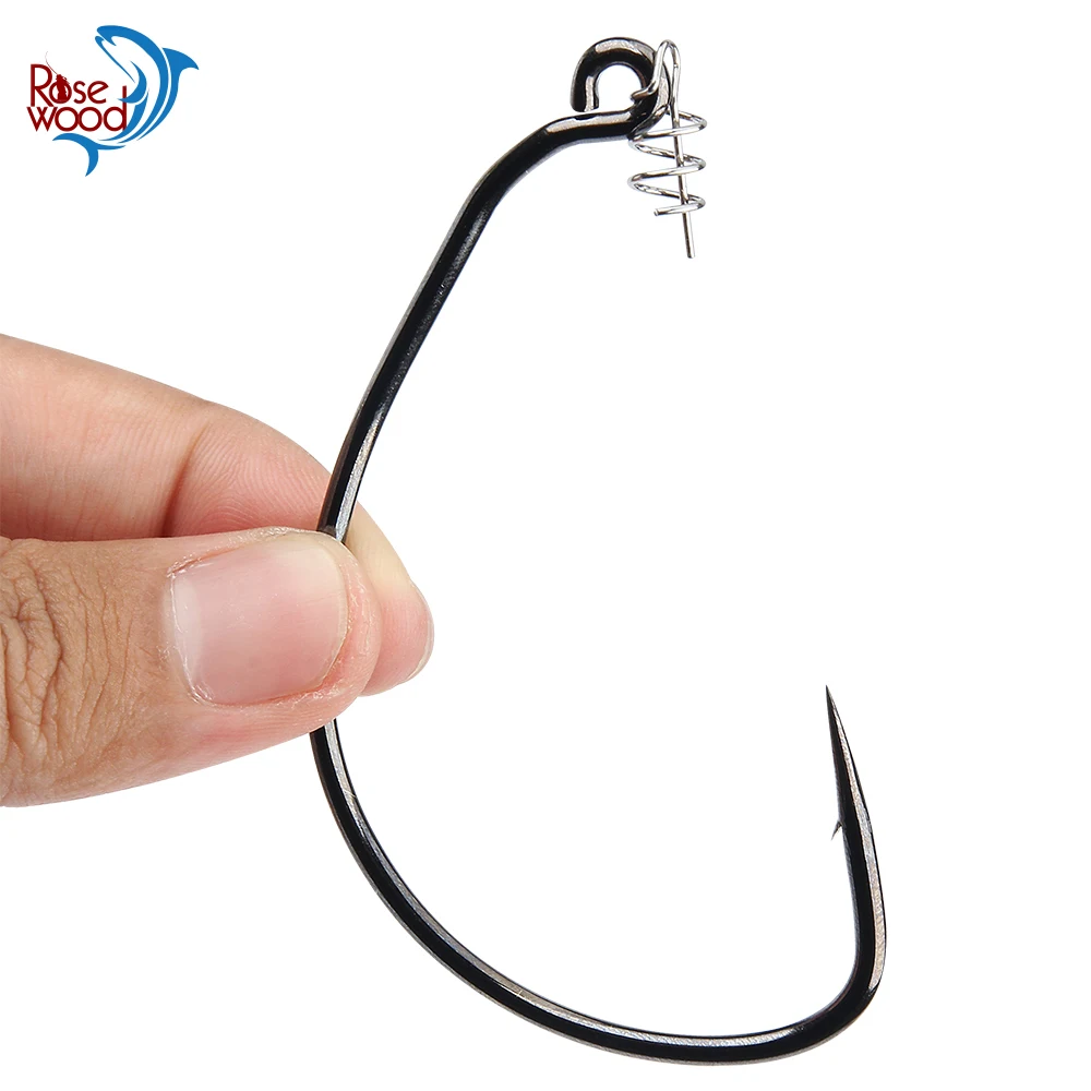 Rosewood Weedless-Style Rigging Fishing Hooks Unweighted Swimbait Hook 5/0 7/0 10/0 3X-Strong Forged Shank For Soft Lures Tackle