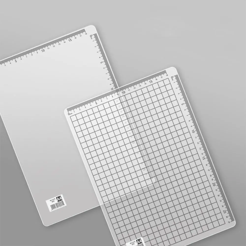 Anti Slip Pad Grid Sewing Cutting Mats PVC Waterproof Transparent Ruler Board Grid Scale A4 Writing Drawing Desk Pad Exam Office