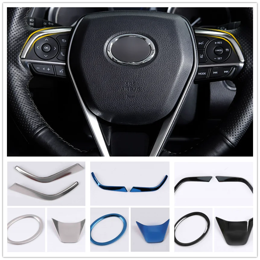 

Автомобильные аксессуары для Toyota Camry 70 XV70 2018-2021 2022 2023 кнопки рулевого колеса из нержавеющей стали панель Крышка отделка наклейки