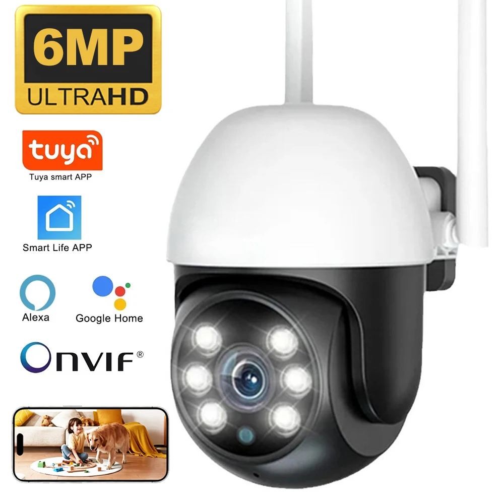 5MP TUYA PTZ WiFi IP Wireless Camera Outdoor Home Security Auto Tracking Monitoring Waterproof Video Surveillance Smart Life