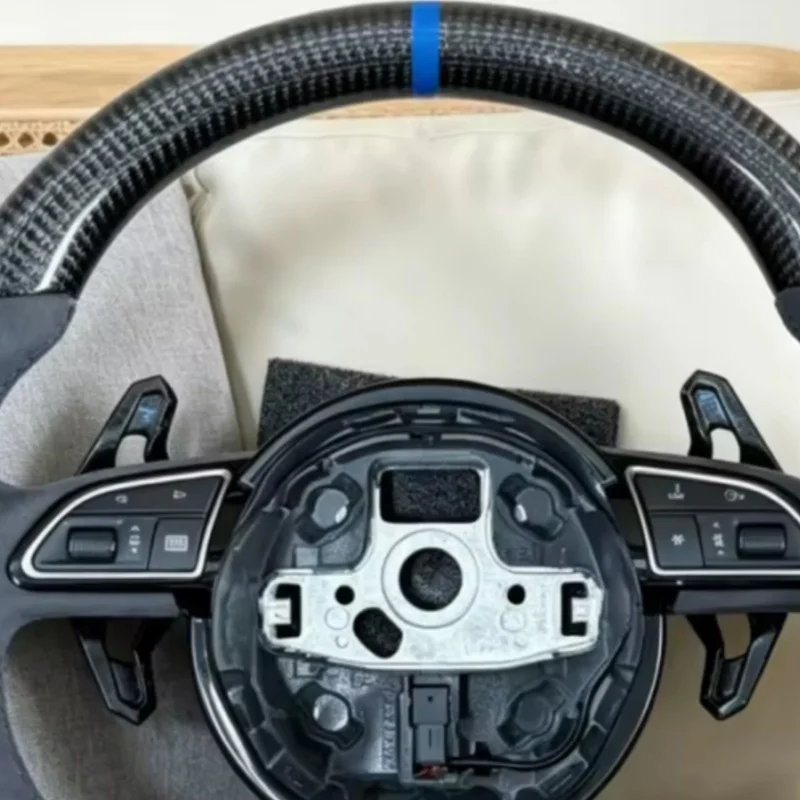 Customized Carbon Fiber Leather Car Steering Wheel For Audi A3 8V A4 B9 A5 C8 A7 A8 Q5 Q7 RS3 RS Steering Wheel