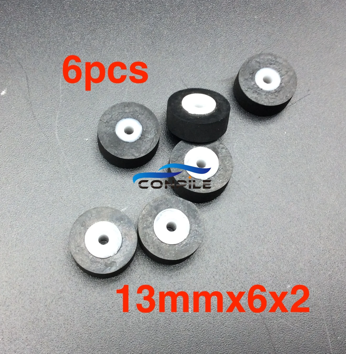 6pcs 13mmx6x2 rubber pinch roller for press belt pulley audio player tape recorder cassette deck Stereo