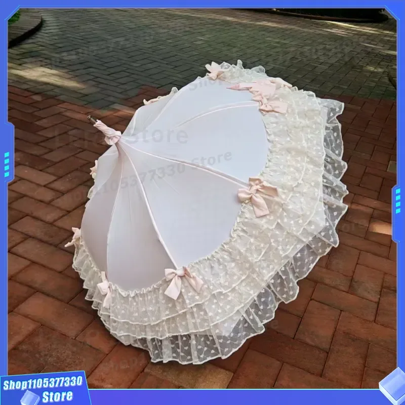 Japanese Creative Mesh Princess Umbrella Multi Layer Lace Pagoda Sunscreen Parasol For Women Shooting Prop UV Protection Sun