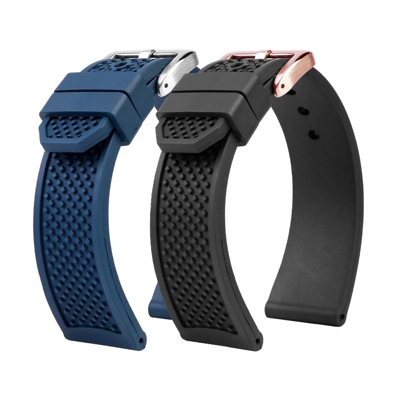 High Quality FluoroRubber Silicone Watch Band Waterproof Replace For Cartier Strap CALIBRE W7100055/WGCA0010 WSCA0006 Bracelet