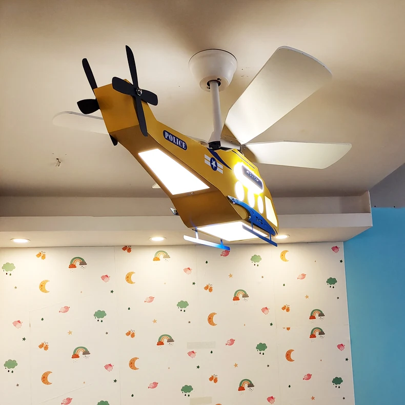 

Creative Children's Room Helicopter Light Modern Minimalist Boy Bedroom Ceiling Light Cartoon Room Light Decorative Aircraft