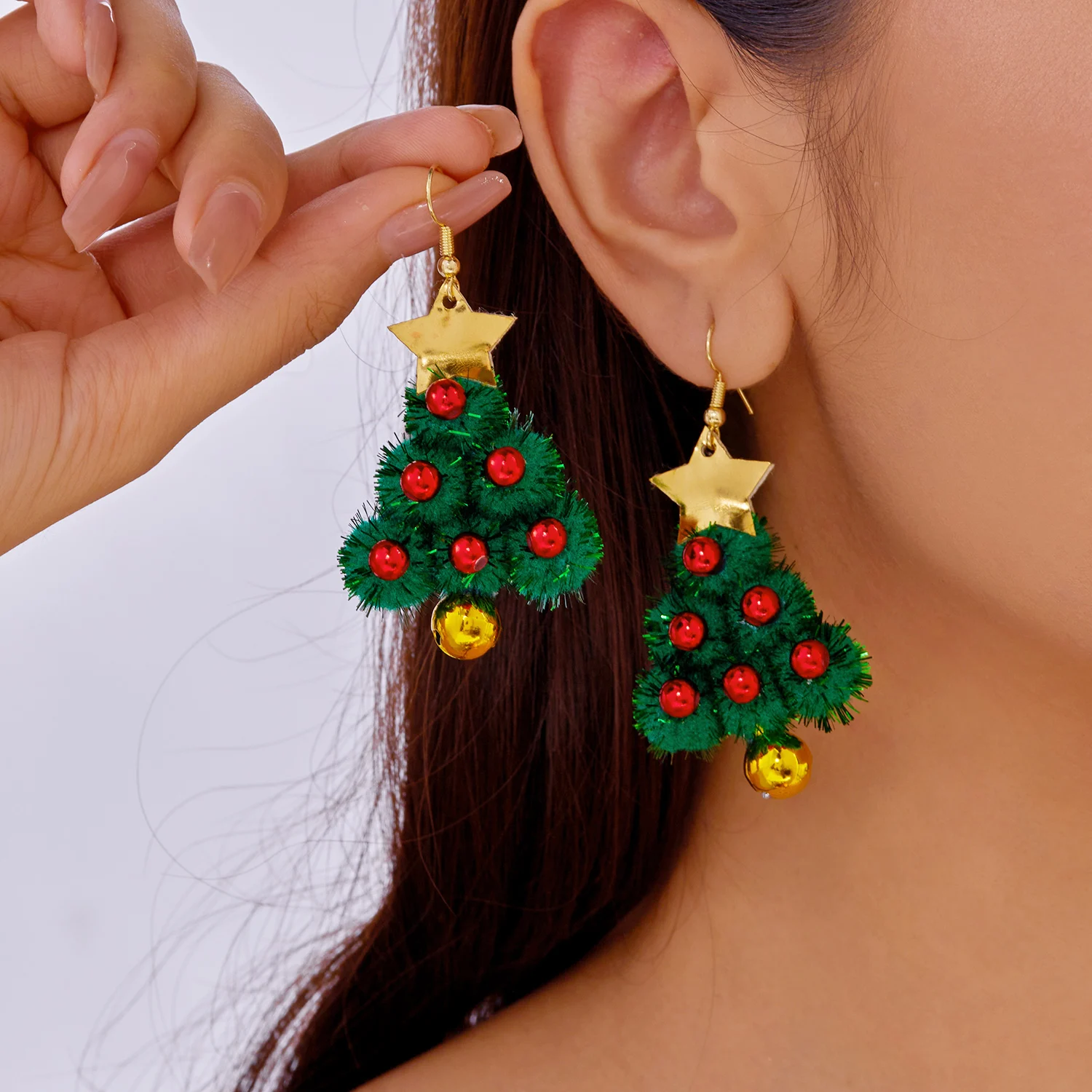 Kreative Grüne Farbe Weihnachten Girlande Bogen Glocke Anhänger Ohrringe für Frauen Mode Weihnachten Baum Ohrringe Neue Jahr Ohr Schmuck Geschenk – Detail 22