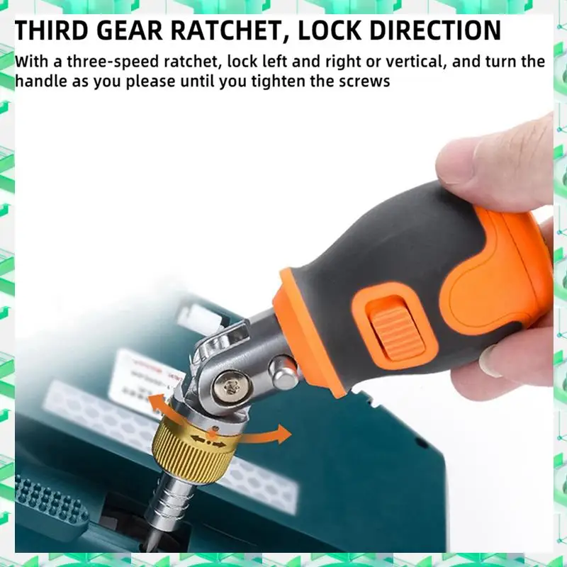

FIZP 8 In 1 Portable Multi-Function S2 Batch Head 2-Way Ratchet Adjustable Angle Screwdriver Maintenance Kit, Durable Grey